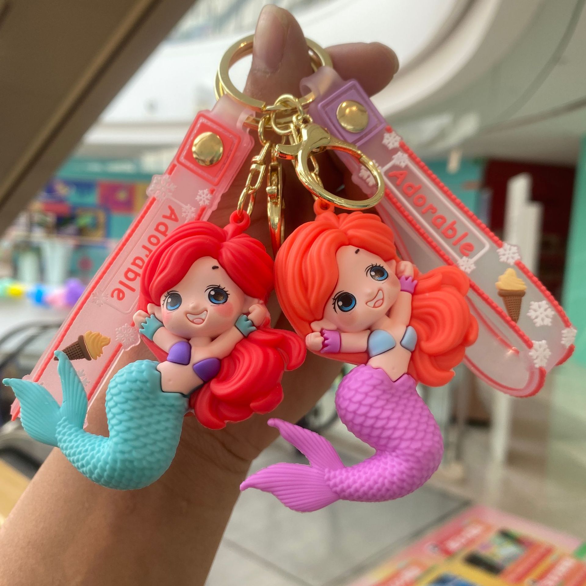 Nueva sirena llavero lindo muñeca colgante coche bolsa muñeca máquina pequeño regalo adornos al por mayor