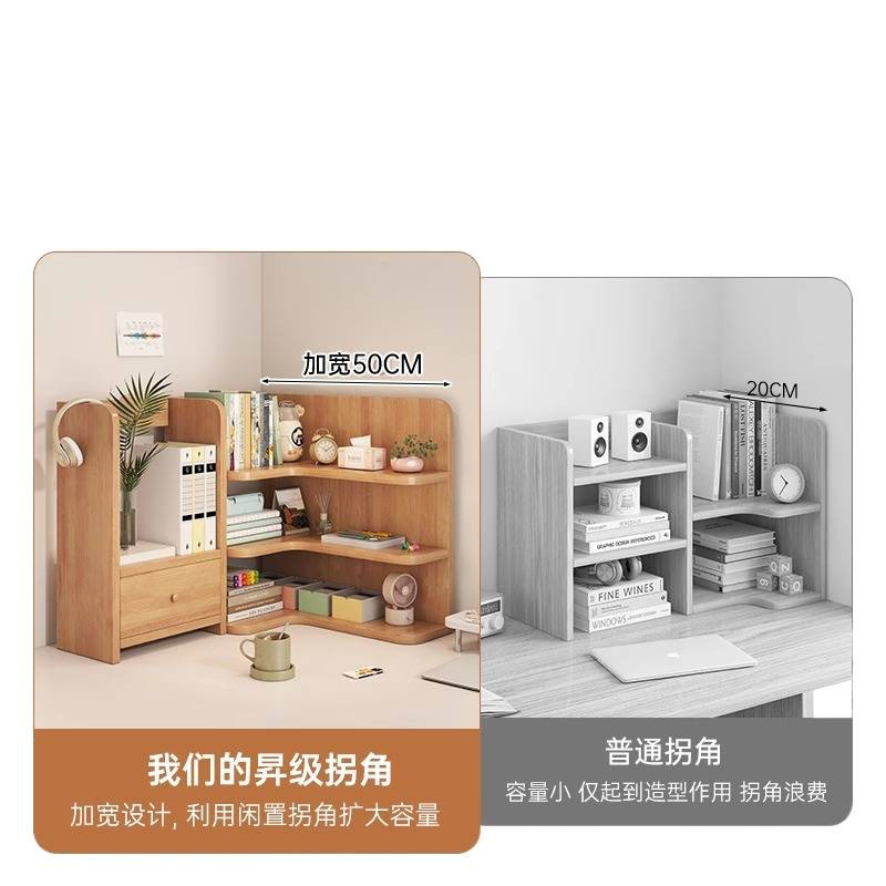 桌面置物架转角学生家用书桌简易收纳储物柜子办公室桌上工位书架|undefined