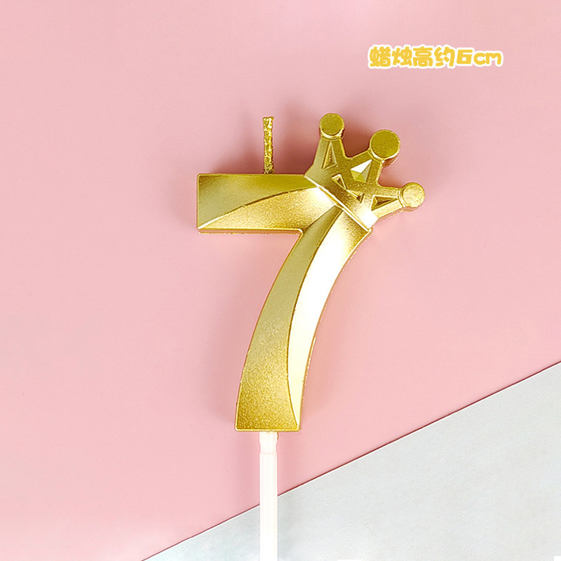 Creative Cartoon Gold Number Candle - Baby First Cake Decoration Birthday Party Supplies_voghion.com