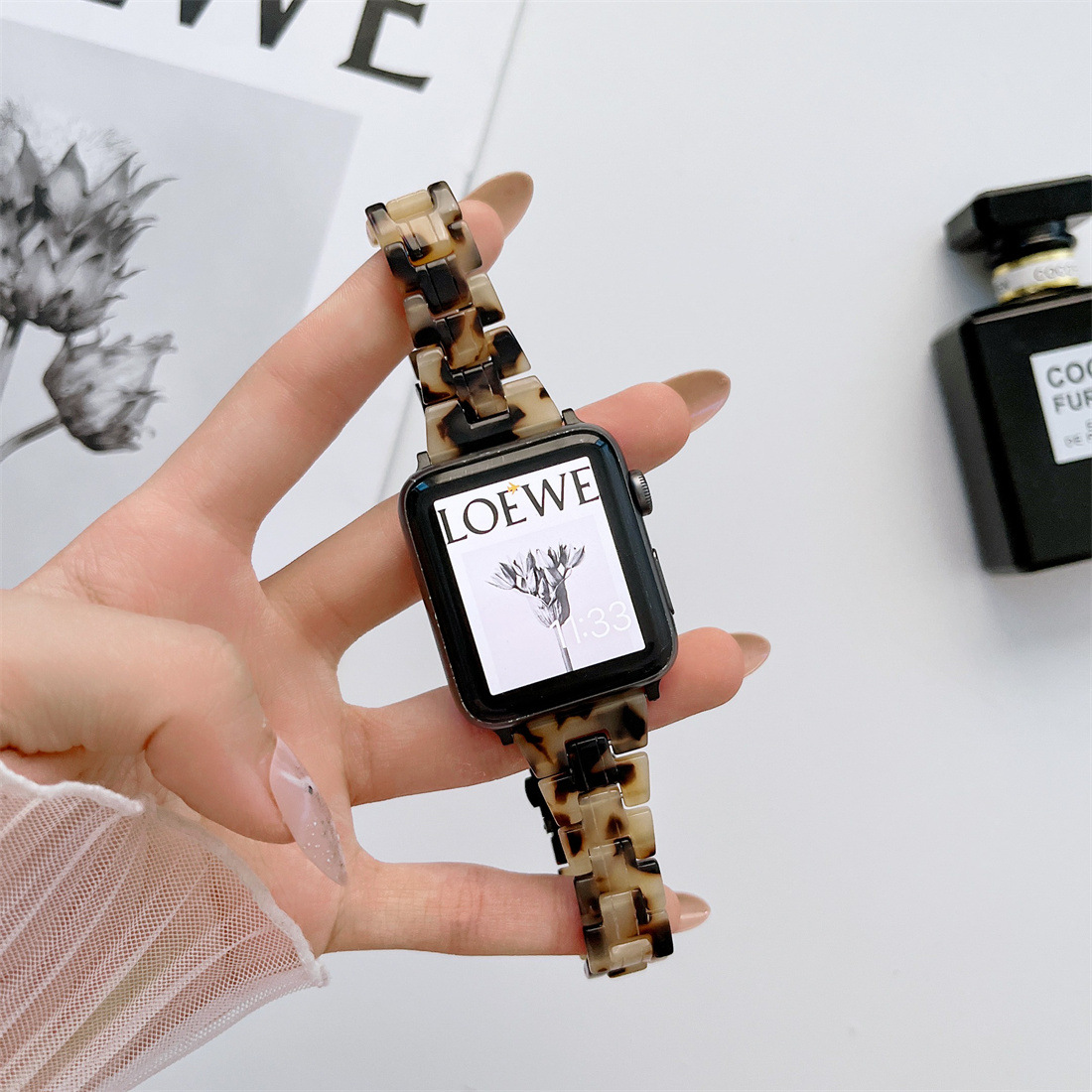 40g Weight Apple watch watchband Classification Resin Material Multicolor, Solid Color Pattern Casual, Retro Style Casual Retro Multicolor Solid Color Apple Watch Watchband 15