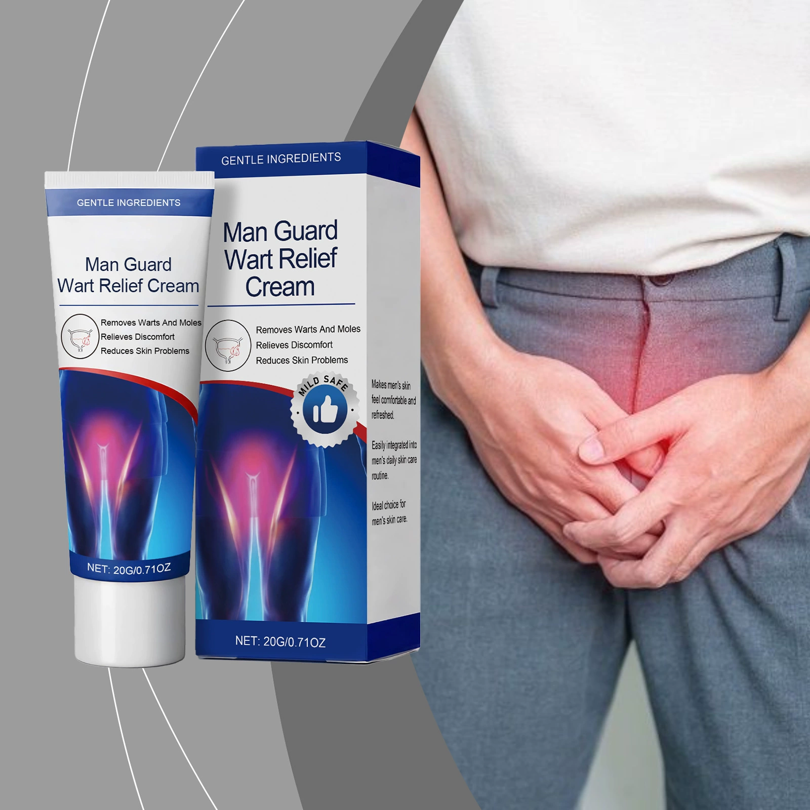 Мужской крем для ухода, мягкие ингредиенты, увлажнение и увлажнение, ежедневное массажное применение, крем для ухода за кожей тела и поддержания ее в тонусе.