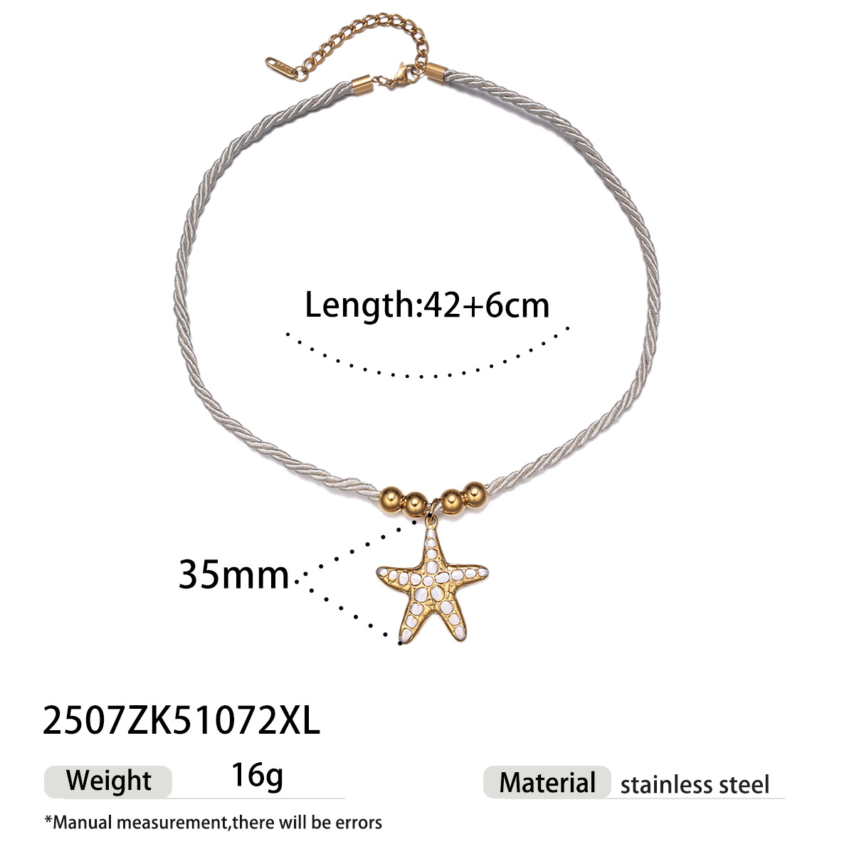 Tena collar de acero inoxidable europeo y americano de lujo ligero nicho blanco tejido de cuerda gruesa flor sol collar de concha joyería mujer image 14