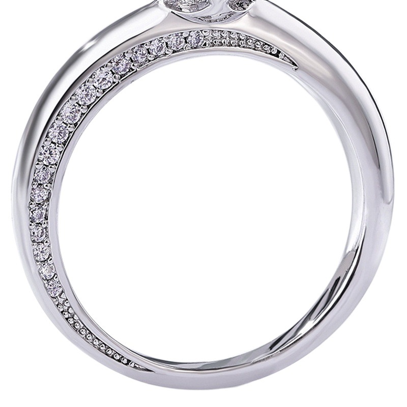 Transfronterizo nuevo Anillo de moissanite brillante S925 garra de plata con incrustaciones de colorido anillo de bodas tesoro europeo y americano simple sentido de alto grado