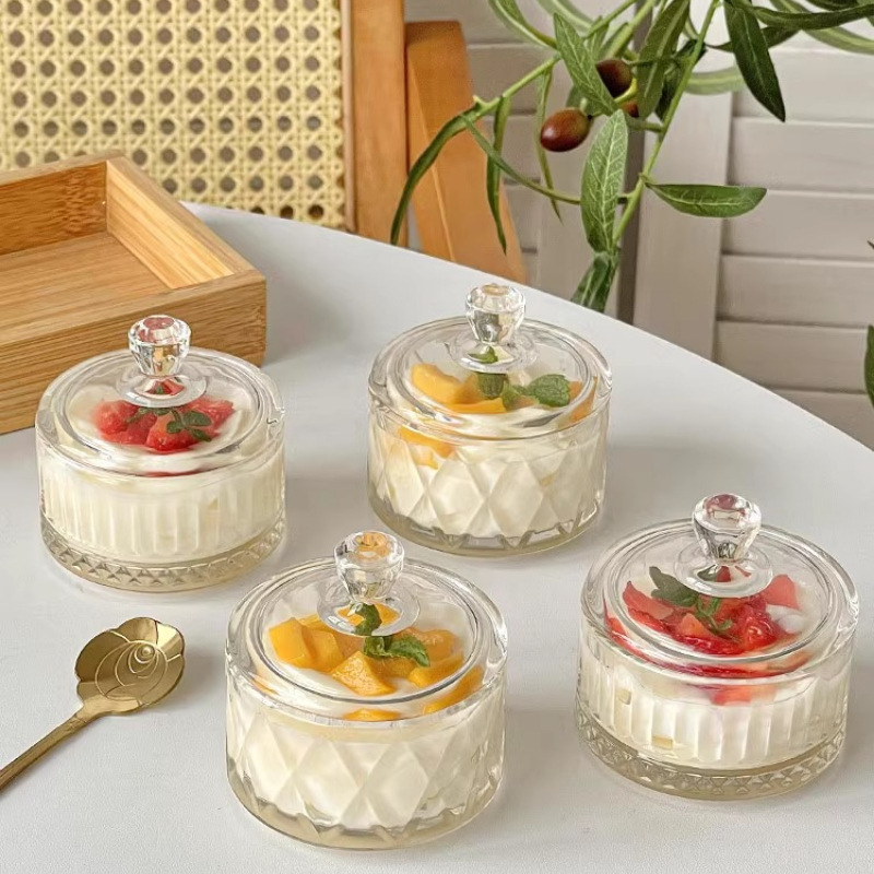 Internet Celebrity Ins Wind Glass Pudding Cup Set Ice Cream Cup Dessert Ice Cream Bowl Snack Bowl Yogurt Cup Commercial