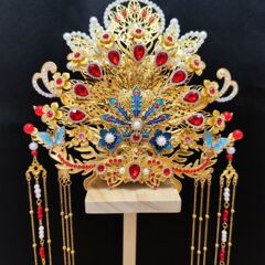 黑妈妈泰山奶奶王母娘娘神像凤冠三清道祖九尾狐观音三凤帽冠头饰