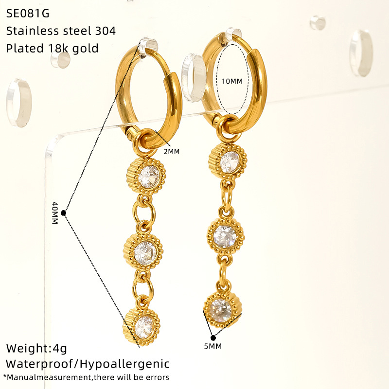 1 Pair Quantity Party, Street Occasion 1 Pair Simple Style Classic Style Geometric Titanium Steel Drop Earrings