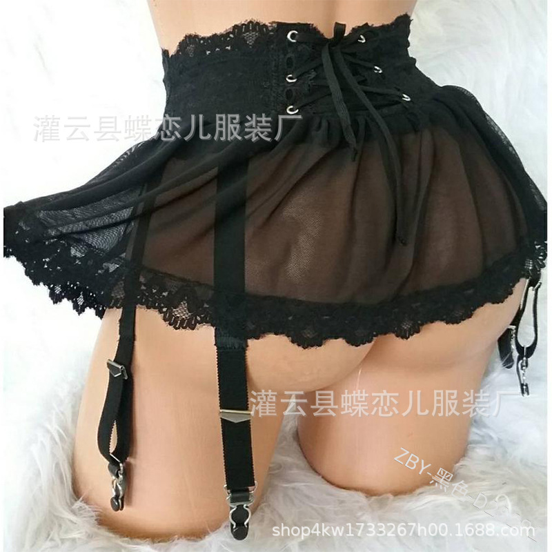 Cross-border wholesale foreign trade Europe and the United States sexy underwear strap belly lace floral fluffy skirt 291