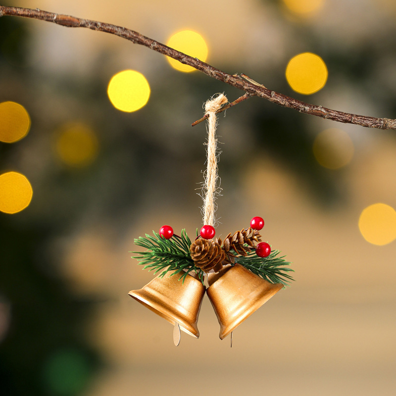 クロスボーダー新しいクリスマスツリーベルペンダントハンギングベル松ぼっくり風鈴クリスマスツリーペンダントクリスマス装飾|undefined