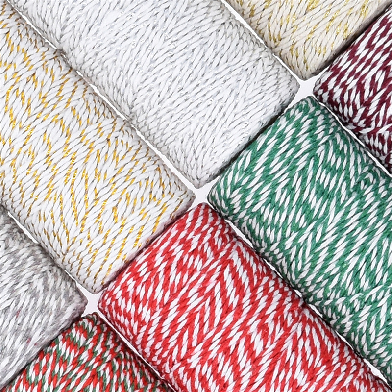 2mm transfronterizo de doble color cuerda de algodón DIY tejido a mano cuerda de regalo de agrupación de cuerda de dibujo de 100 metros