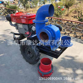电机带动抽水泵拖车款水泵图片 12寸柴油水泵 工地排水混流泵