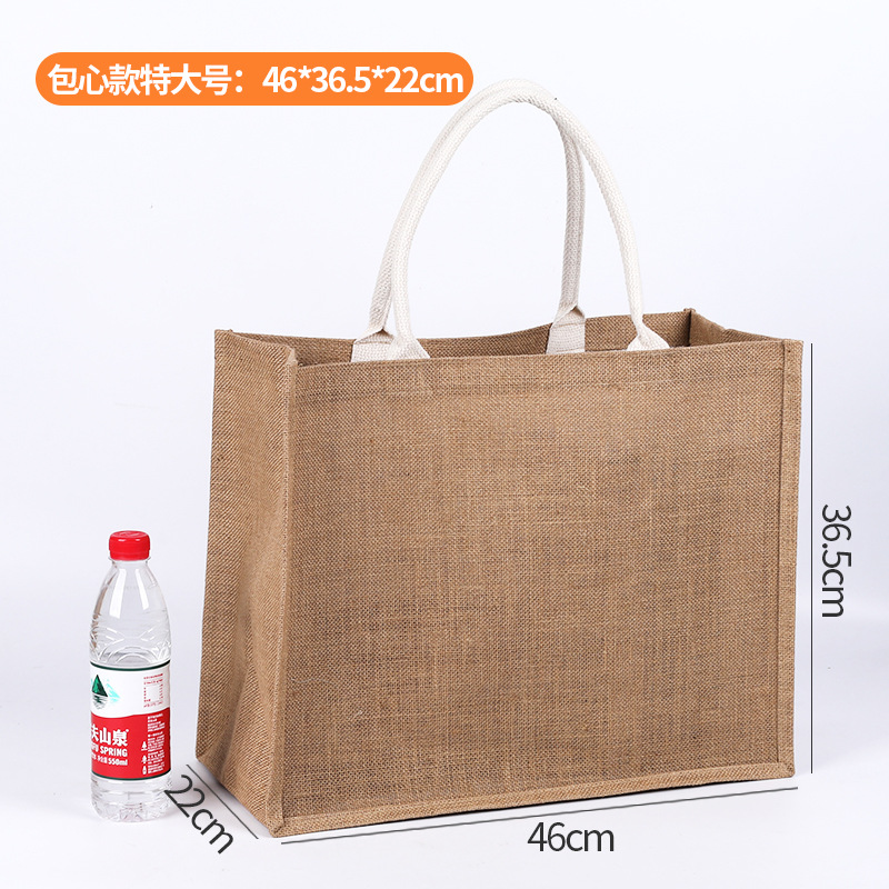 Muji bolso de lino en stock al por mayor bolsa de lino regalo bricolaje pintado a mano bolsa de yute personalización