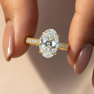 18K�S��ɫ��ָ���A�M���צ荽�Ů3����DɫVVS�����ʯ ����14K��
