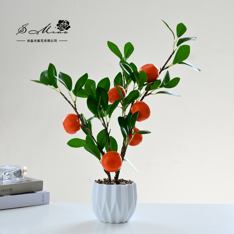 Flores artificiales, estilo pastoral, bonsái pequeño de frutas simuladas, decoración de interiores, suministro directo de fabricantes, dropshipping de flores artificiales, plantas en maceta simuladas image 5