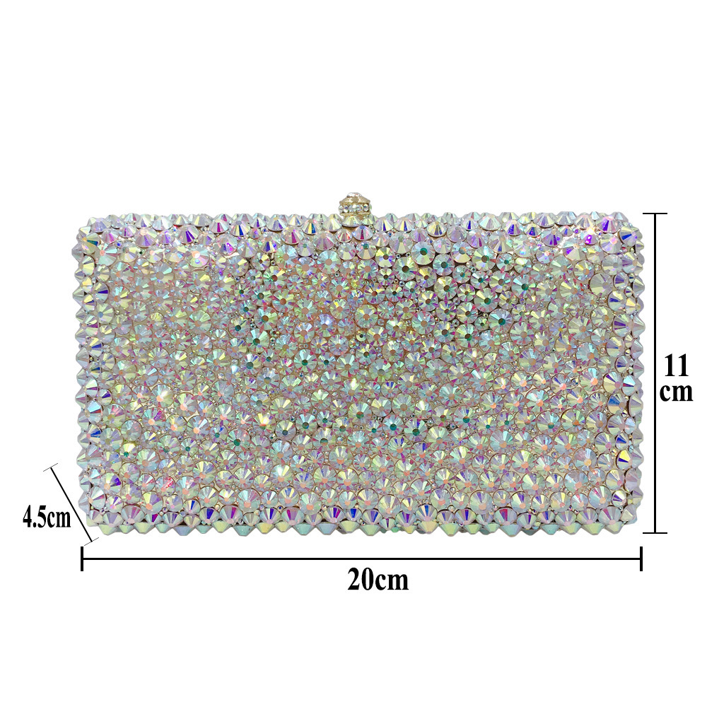 * BL127 bolsas de diamante incrustadas a mano bolsas de cena de cristal damas caja dura cuadrada bolsas de mano bolsas de cadena de fibra