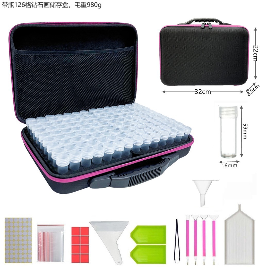 Conjunto de herramientas de pintura de diamante bolsa de almacenamiento Caja de Herramientas 30/60 botella de rejilla multifuncional portátil pintura herramienta traje