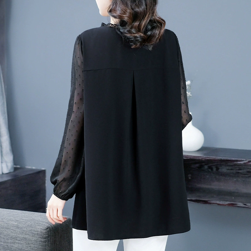 Весенний шифоновый shirt, plus size, цветочный принт, облегающий, интернет-знаменитость, свободный крой