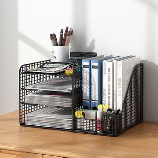 File Rack Thickened File Frame Storage Box Multi-Layer Office Storage Rack Large Capacity Financial Information Teacher Classification Rack