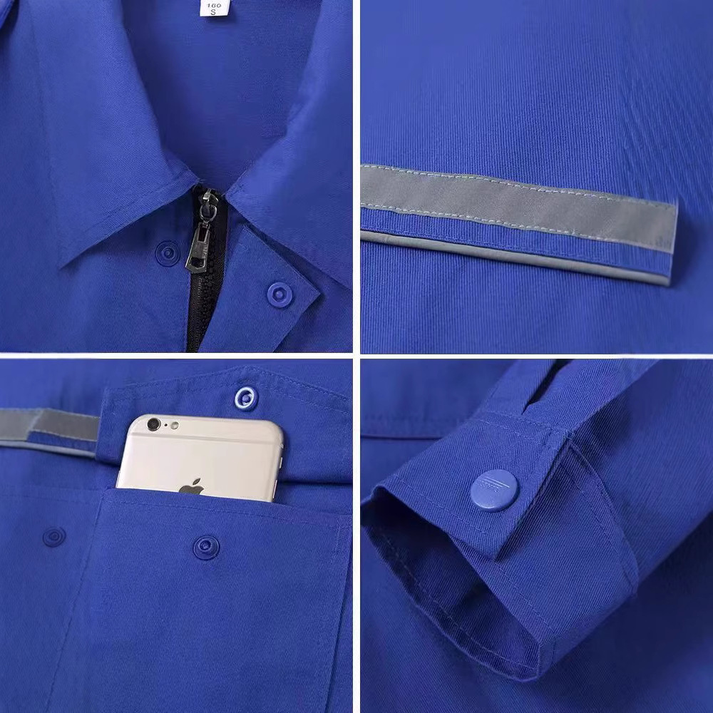 夏季防静电男女工作服劳保服工装长袖耐磨套装加油站车间汽修批发
