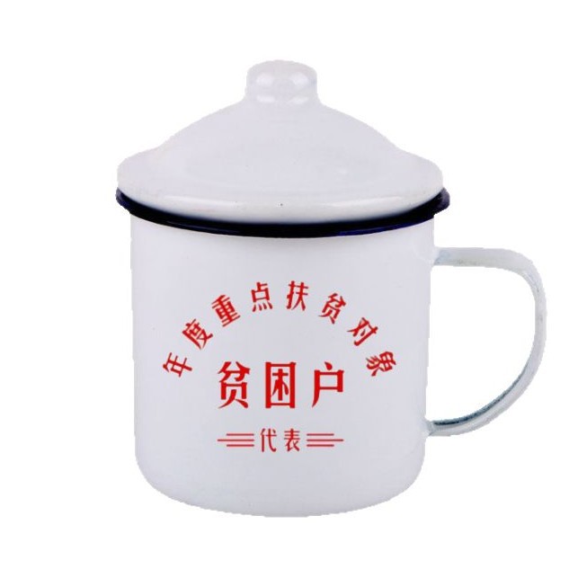 Taza de esmalte retro Taza creativa Taza de barbacoa de hotel al por mayor Taza de té de esmalte personalizada en nombre de Taza de mano