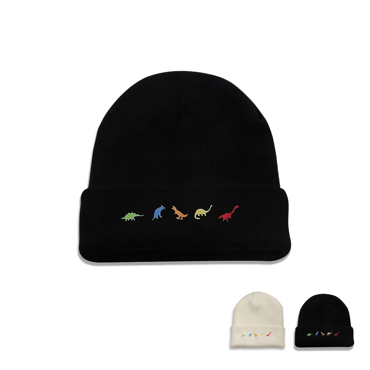 Autumn And Winter Fashion Cold-proof Woolen Hat Korean Version Trend Personality Five Dinosaur Knitted Hat display picture 1