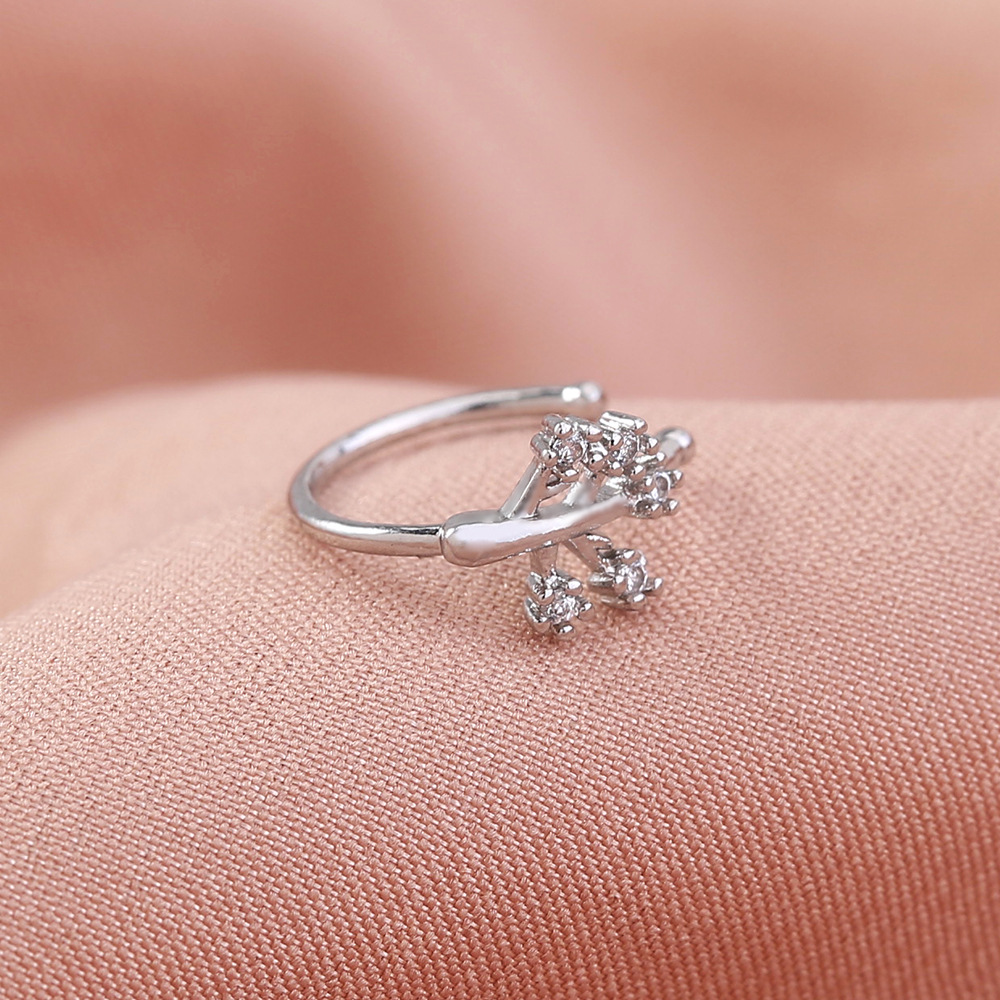 personality trend nose studs micro-studded piercing false nose ring crown nose clip zircon accessori