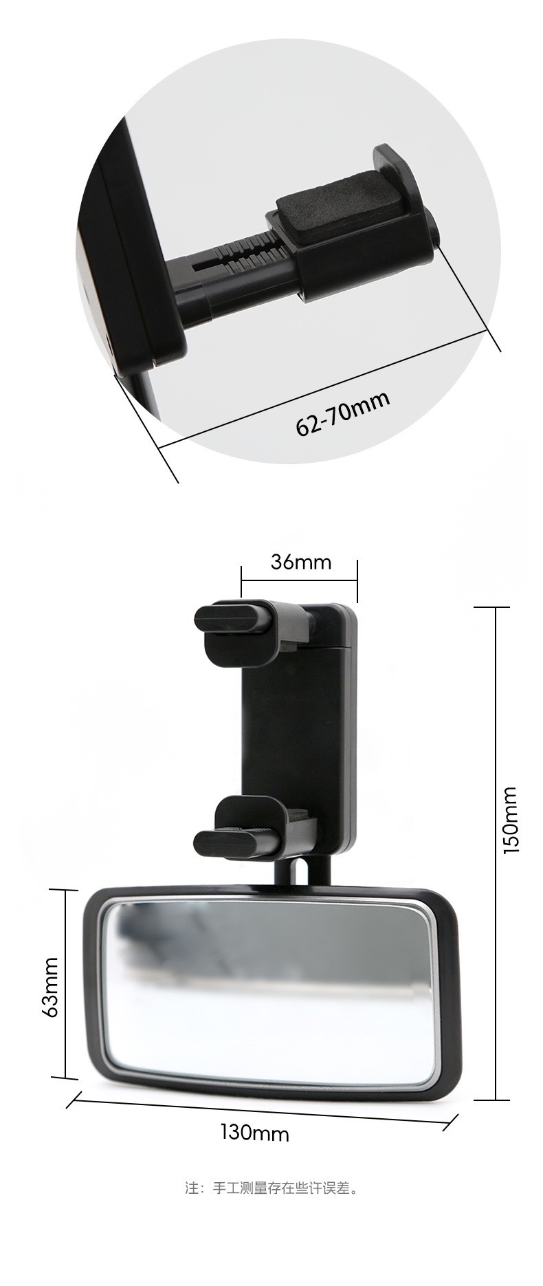 3R Car Baby Rearview Mirror, Wide-View Baby Observation Mirror, BABY Safety High-Definition Curved Rearview Mirror