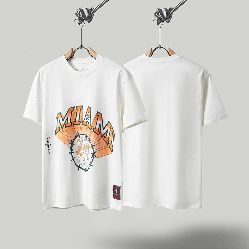 Travis de manga corta M mark Scott pequeño pato amarillo cactus relámpago rap tour TS pareja conjunta camiseta de hip-hop