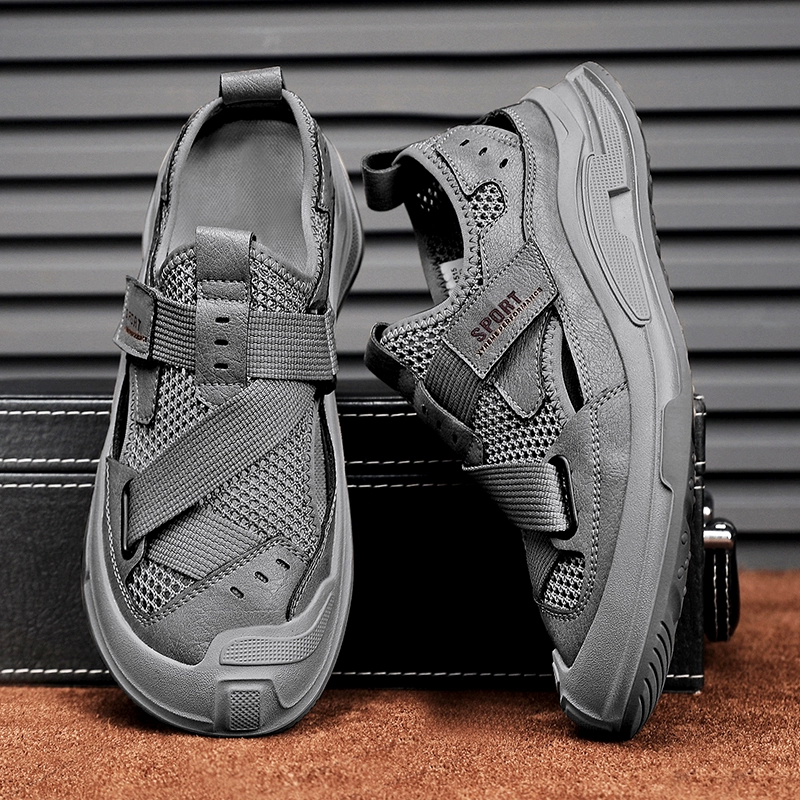 Мужская обувь, летняя дышащая повседневная обувь с полой сеткой, мужская уличная износостойкая рабочая легкая спортивная обувь