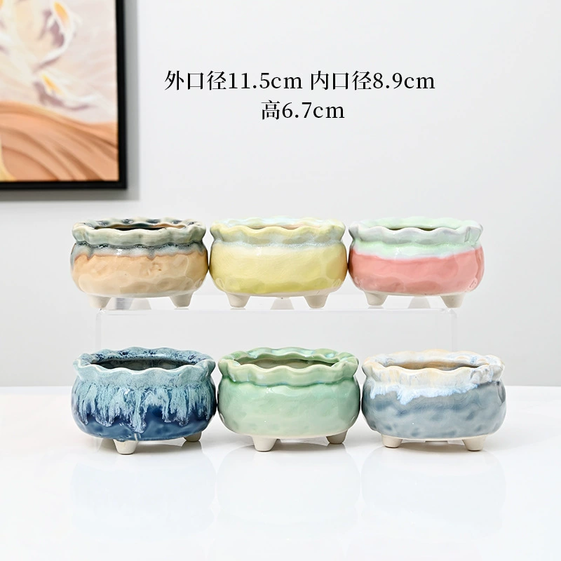 Creative Ceramic Flower Pot, Handmade Factory Direct, Assorted Decorative Designs, Small 7–10 cm