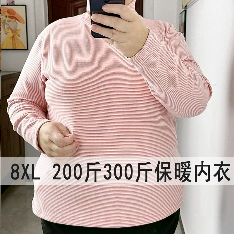 Толстое женское термобелье больших размеров на флисовой подкладке, Базовая рубашка с высоким воротником и длинными рукавами, осенне-зимняя бархатная куртка