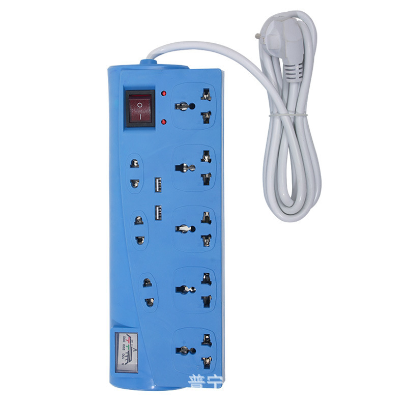 860#2USB comercio exterior enchufe de fila poroso inteligente con lámpara enchufe de fila tricolor mixto Marruecos Ghana Senegal