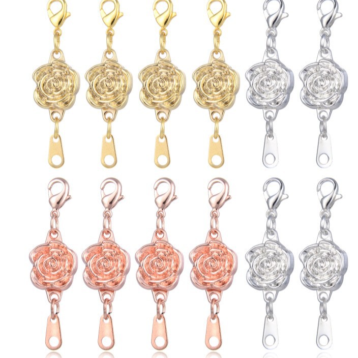 N52 Magnetic Rose magnet buckle magnetic jewelry clasp gold and silver necklace buckle closure bracelet DIY magnet buckle