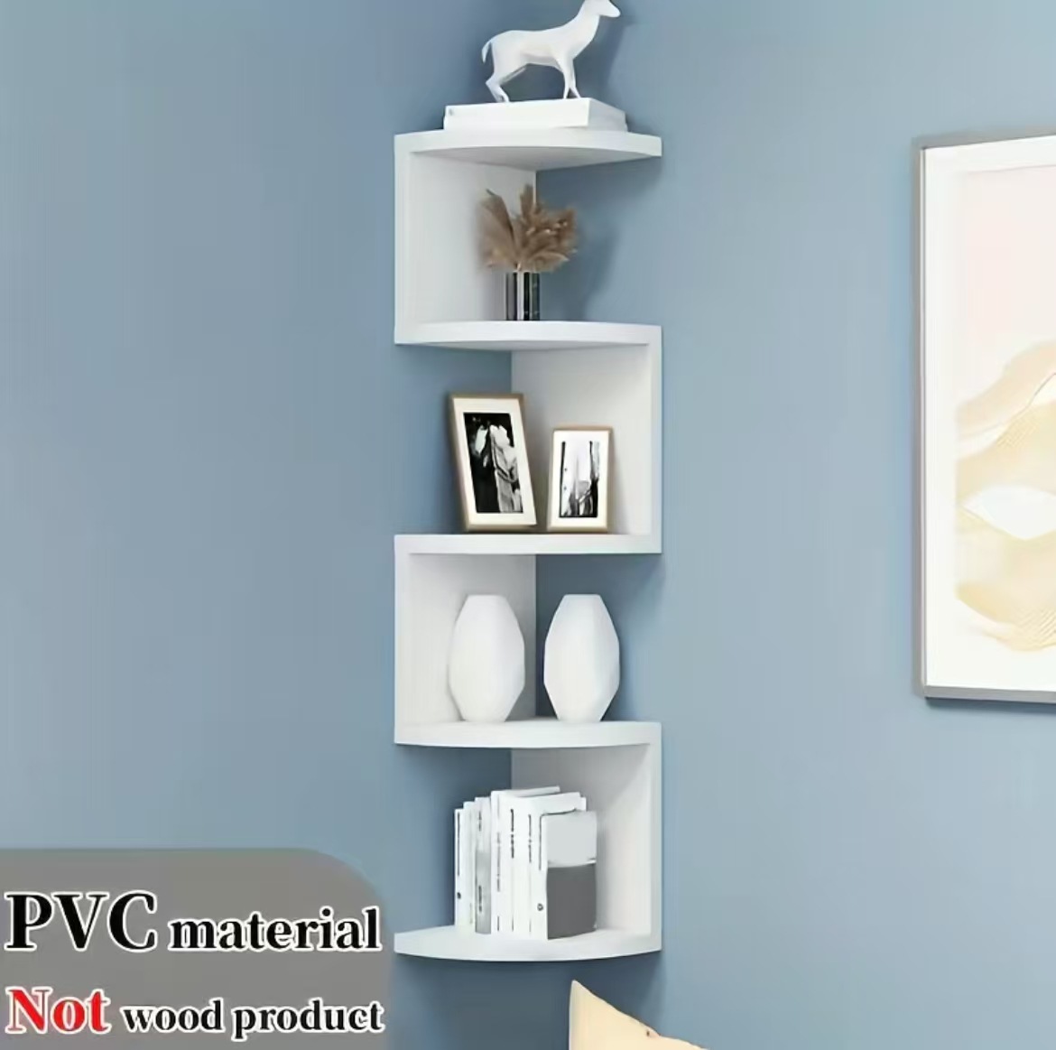 Cross-Border E-Commerce Foreign Trade Corner Shelf, Moisture-Proof and Punch-Free Wall-Mounted Bookshelf, for Bedroom and Kitchen