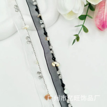 手工现货diy镶钻水晶手工钉珠织带服装衣边饰品花边服装辅料织带