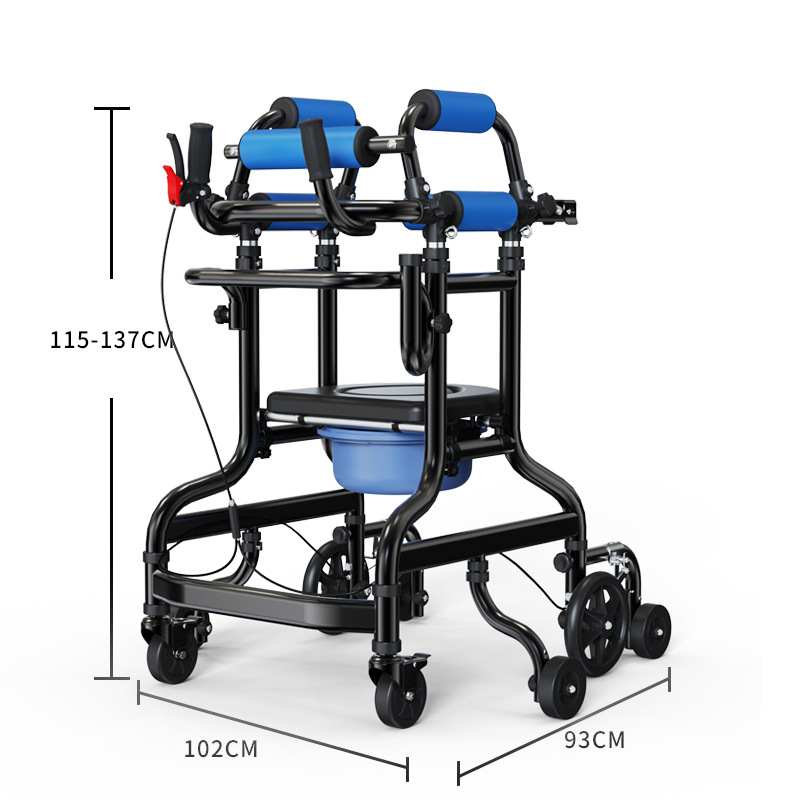 Walking Wheel para adultos Hemiplegia anciano asistente de caminar Equipo de entrenamiento de rehabilitación para caminar andador postoperatorio