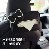 Автомобильная коробка для салфеток с бантом, кожаная спинка автомобильного сиденья, подвесная женская коробка для салфеток, многофункциональный подлокотник, чехол для коробки для салфеток