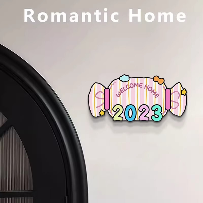 Creative Candy Door Sign 2026 New Model for Home Entrance, Acrylic Self-Adhesive Decorative Door Number Sign