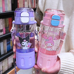 Sanrio children's water cup, high-value appearance, girls' straw cup, portable plastic cup, elementary school students' dedicated water bottle for school