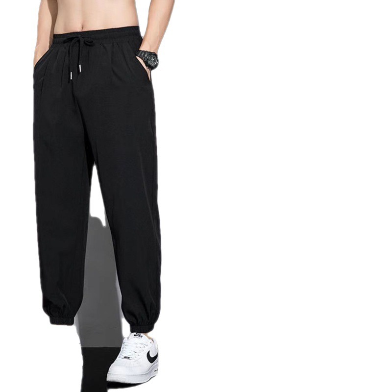 Silk men's universal quick dry sports trend thin summer trousers for…