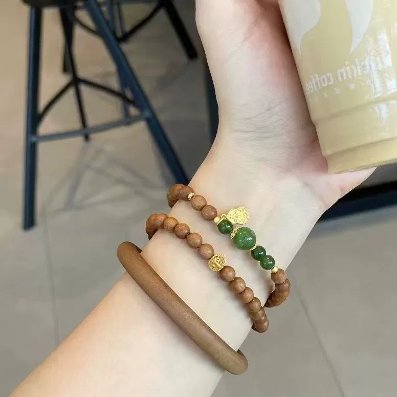 2025 интернет-красный подлинный маленький красный книжный браслет из сандалового дерева