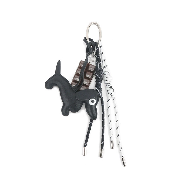Chocolate sausage dog black and white rope model