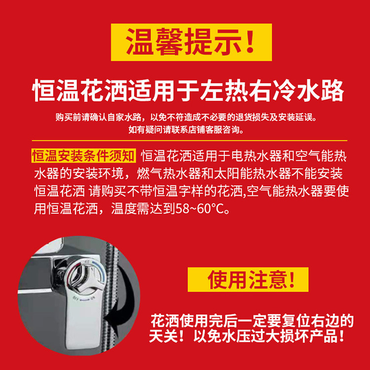 卫浴全铜白色花洒套装 家用浴室恒温淋浴器淋雨花洒增压喷头套装详情10