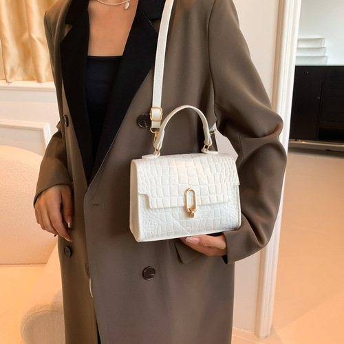 French niche bags  summer new trendy fashion women's bags alligator print small square bags versatile shoulder and crossbody bags