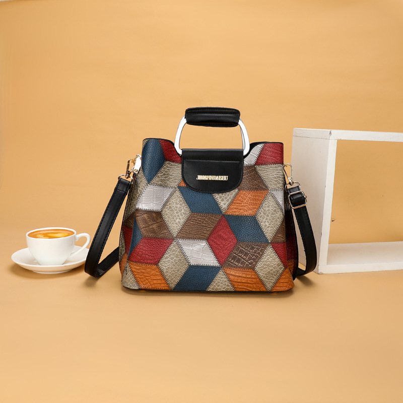 Transfronteriza de moda simple bolsa de mensajero de moda versátil de alta calidad a rayas a cuadros de múltiples compartimentos bolsa de hombro