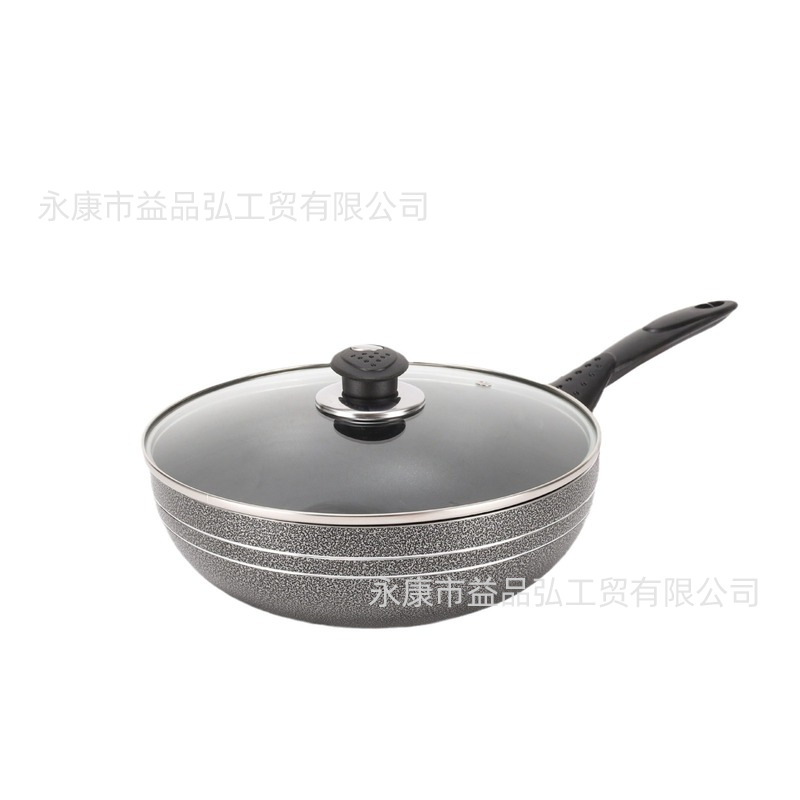 Maifan piedra sartén antiadherente menos lampblack inducción cocina gas aplicable wok hierro olla pan regalo fábrica al por mayor