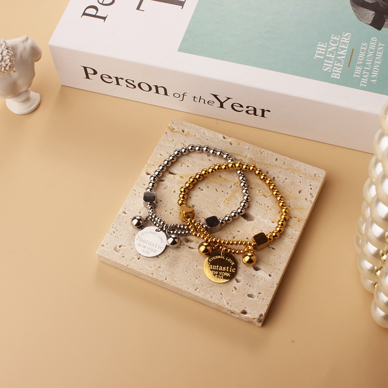 Letter Pattern Wholesale Simple Style Letter Titanium Steel Bracelets