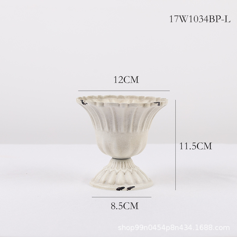 Vintage blanco vintage florero estilo europeo florero boda banquete Hotel decoración del hogar tienda de flores floral