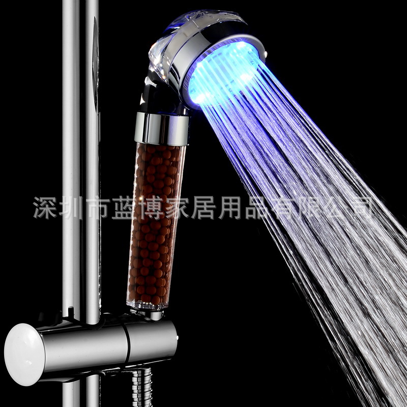 Anion LED ducha SPA control de la temperatura de tres colores sensible a la temperatura que cambia de color/colorido cambio de color boquilla de ducha 8008-A23