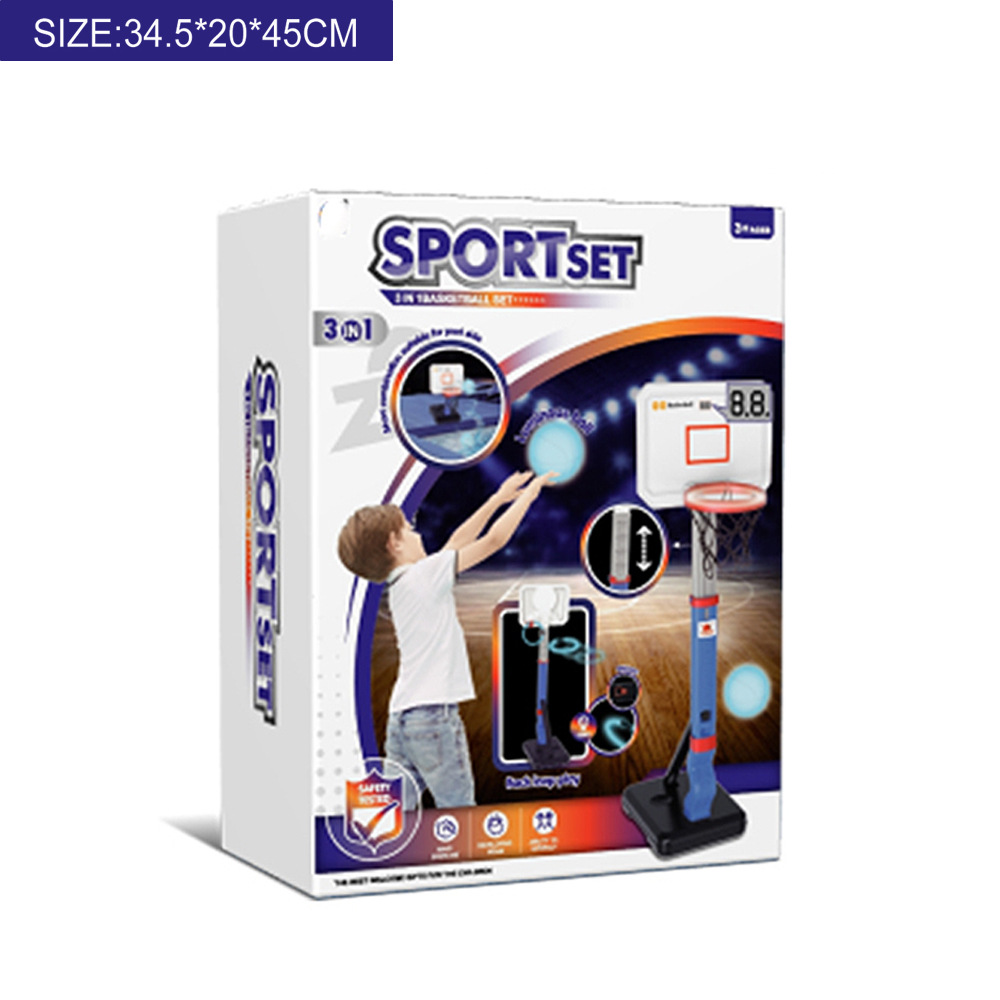 Soporte de baloncesto de piscina 4 en 1 transfronterizo, juego de puntuación de iluminación de juguete, anillo de iluminación, juego de deportes al aire libre de béisbol