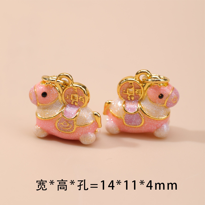 纯铜景泰蓝烧蓝马上有钱葫芦吊坠配件 diy手工配饰手链项链配件坠|undefined